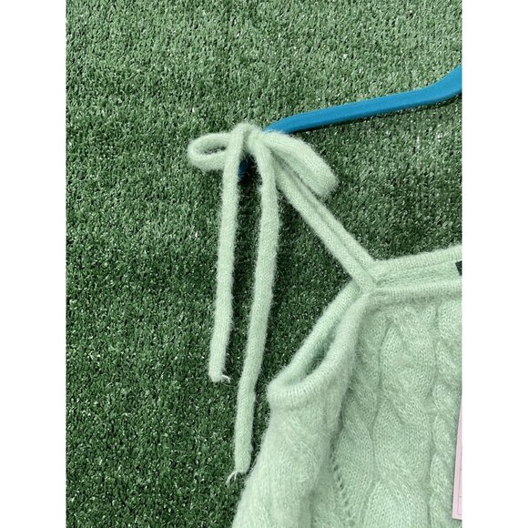 Wild Fable Women’s Cable Knit Sweater Mint Green One Shoulder Tie Size Small NWT - Picture 6 of 9